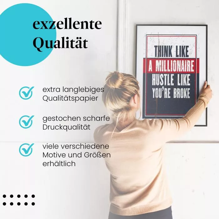 "Think like a Millionaire": Motivation & Zielstrebigkeit | Postereck 0879