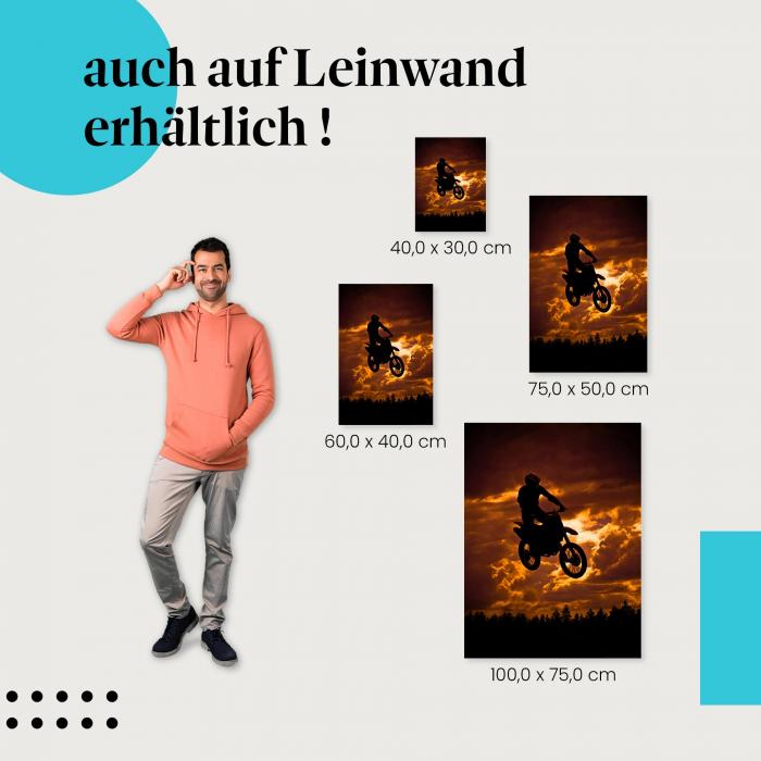 "Motocross Freiheit" Leinwandbild. Finde die ideale Größe für dein Zuhause & setze Akzente mit Kunst!