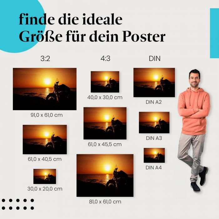 "Freiheit auf zwei Rädern": Motorrad Poster - Sonnenuntergang & Abenteuerlust