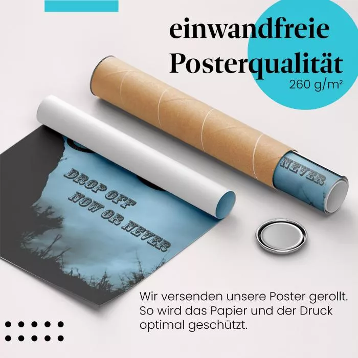 Jetzt oder Nie: Mountainbiker von Klippe | Postereck 0071
