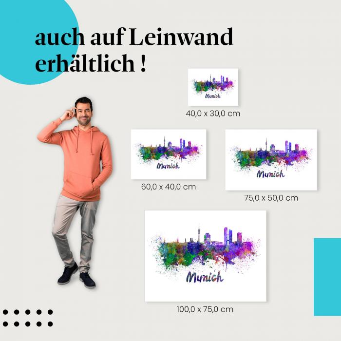 Leinwandbild "München Skyline": Sehenswürdigkeiten & Reise