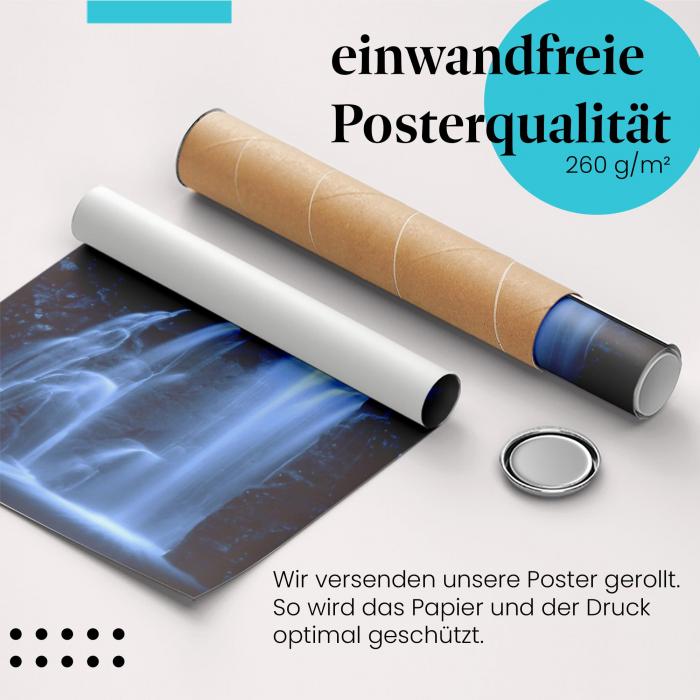 Preview:  Mystischer Wasserfall: Mondlicht & Felsen | Postereck 0251