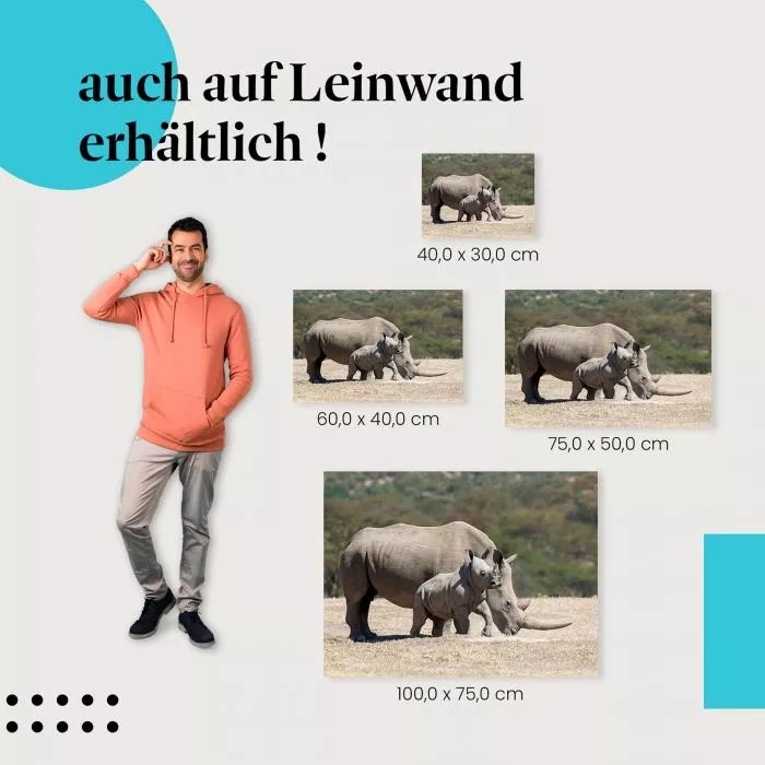 Nashornmutter und Kind | Postereck 2977