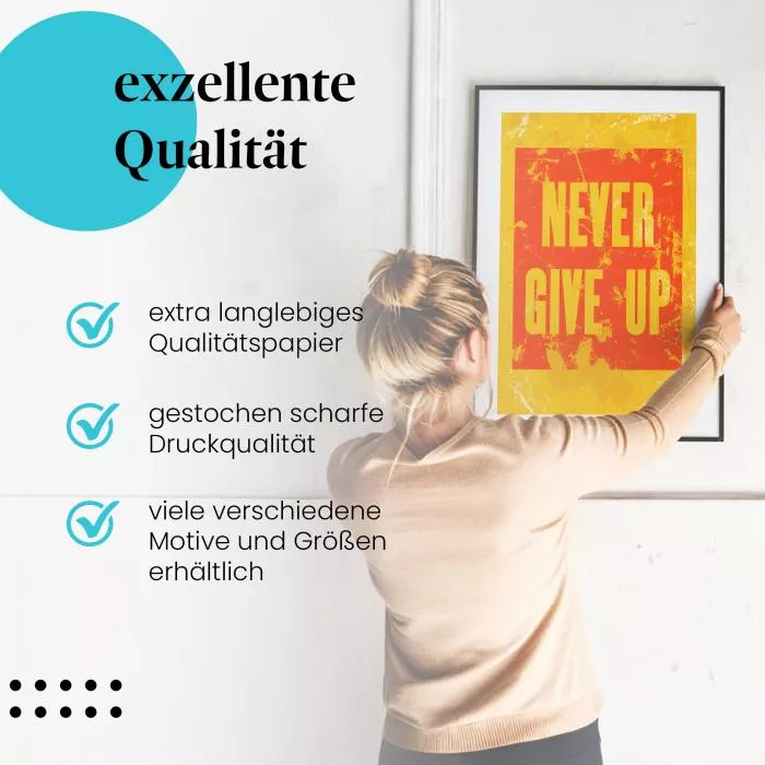 Gib niemals auf: Never Give Up | Postereck 1064