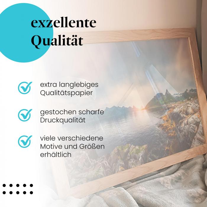 Preview: Norwegens Küste: Magischer Sonnenuntergang | Postereck 1359