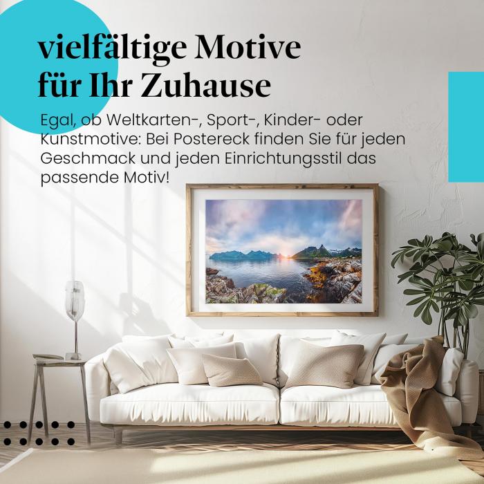 Preview: Norwegens Küste: Magischer Sonnenuntergang | Postereck 1359