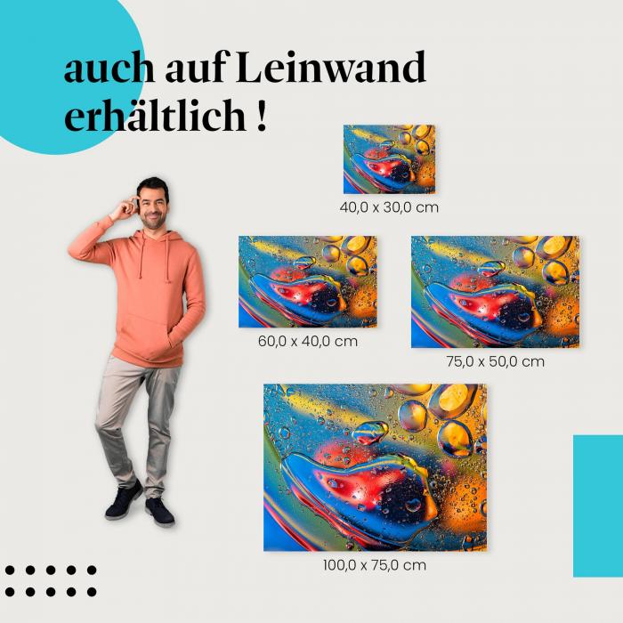 Ölflecken: Leinwandbild. Abstrakt, bunte Farben.