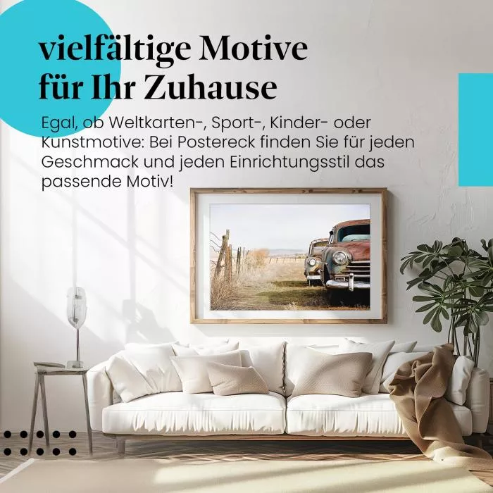 Rost & Nostalgie: Zwei Oldtimer am Weg | Postereck 0007
