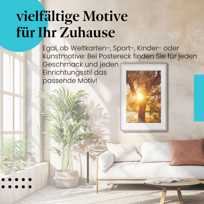 Dieses Leinwandbild mit dem Olivenbaum ist ein Hingucker und bringt mediterranes Flair in Ihr Zuhause.