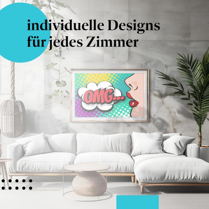 Schlafzimmer Deko: Pop Art mit "Überraschte Frau" Poster