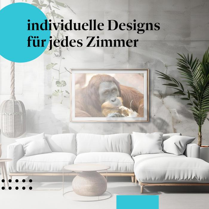 Schlafzimmer Deko: Tierwelt mit "Orang-Utan" Poster