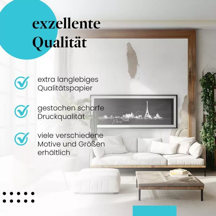 Paris Skyline: Charme in Schwarz-Weiß | Postereck 0607
