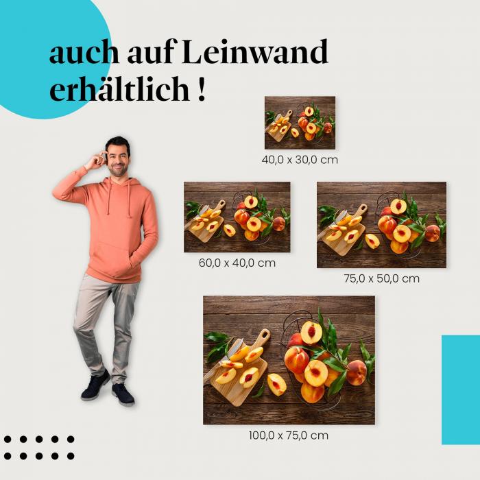 Pfirsiche: Leinwandbild. Sommer.