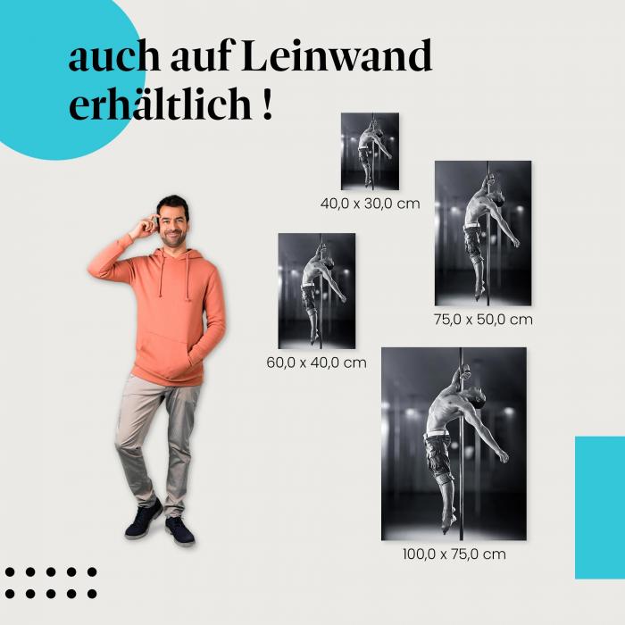 "Pole Dance" Leinwandbild. Finde die ideale Größe und setze stilvolle Akzente mit Kunst in deinem Zuhause!
