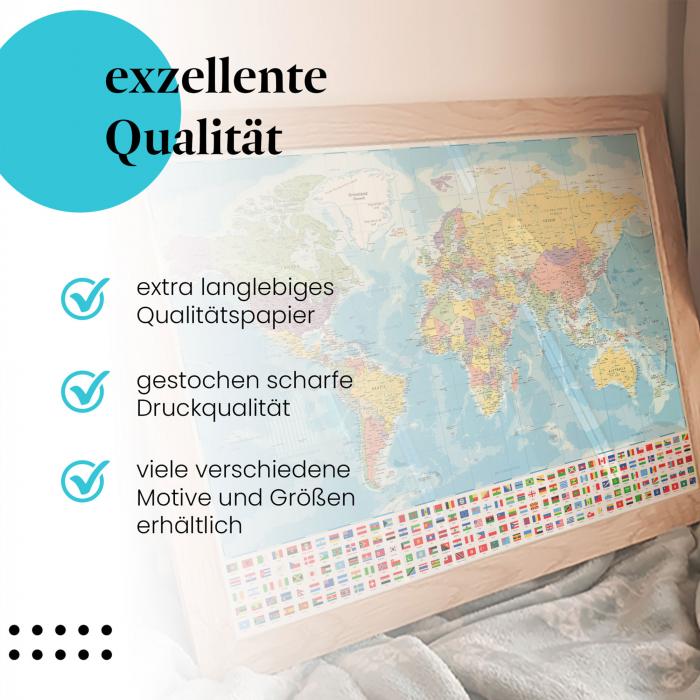 Preview: Weltkarte & Flaggen | Postereck 4086