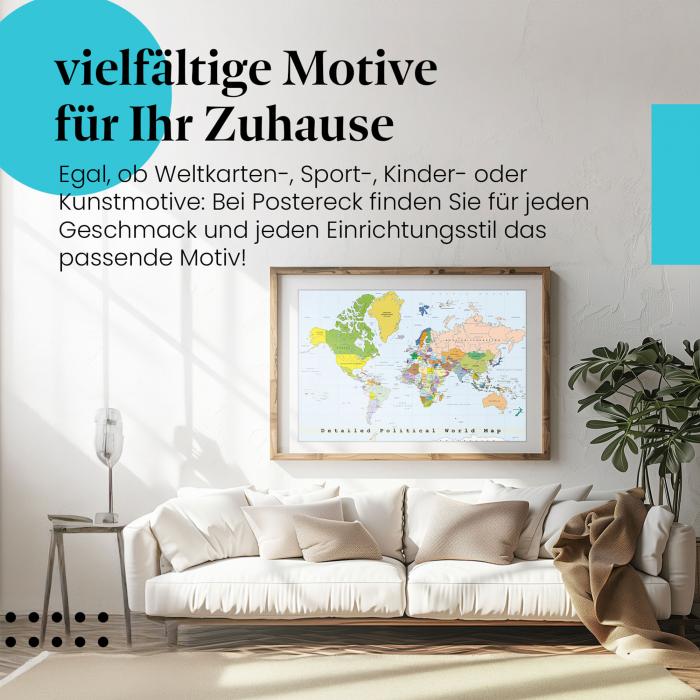 Preview: Politische Weltkarte: Länder & Kontinente | Postereck 0556