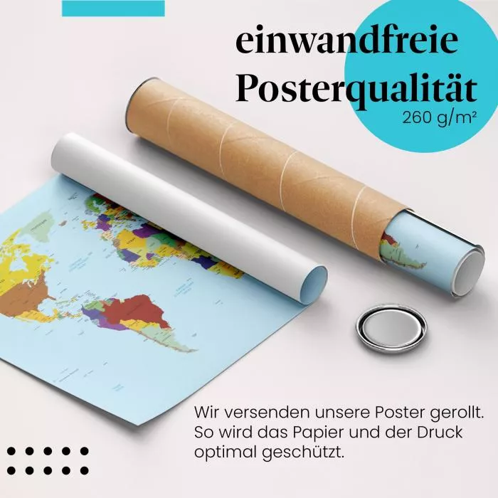 Politische Weltkarte (Russisch) | Postereck 0672