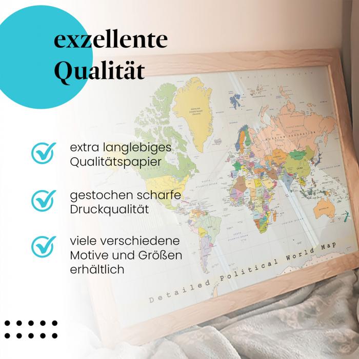 Preview: Politische Weltkarte: Länder & Kontinente | Postereck 0556