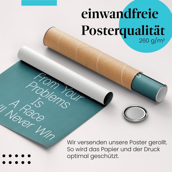 Gerolltes Poster "Probleme lösen" - Mut & Stärke, sicher verpackt.