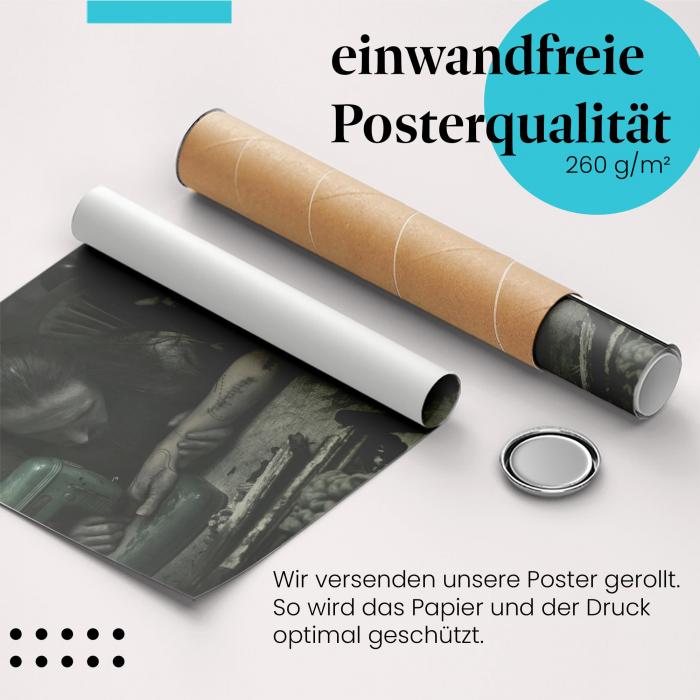 Gerolltes Poster "Die Kreation des Lebens".