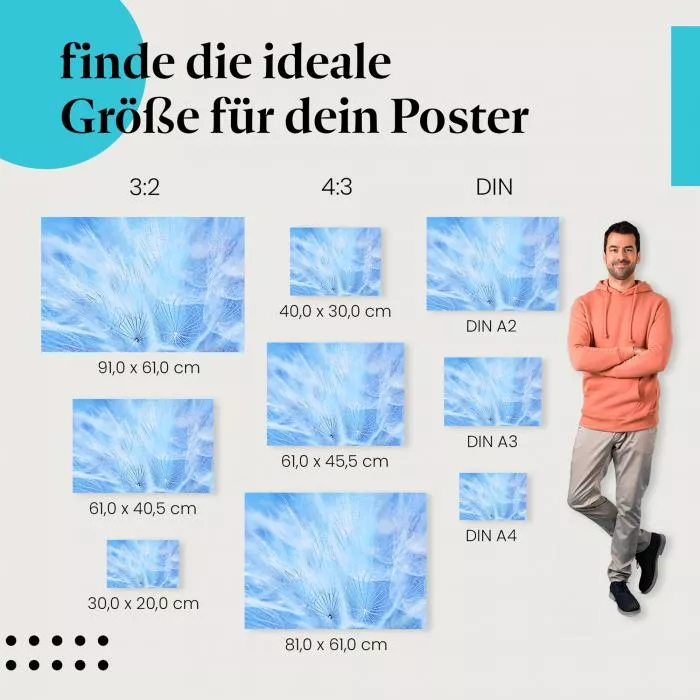 Abstrakte Pusteblume: Blau | Postereck 1513