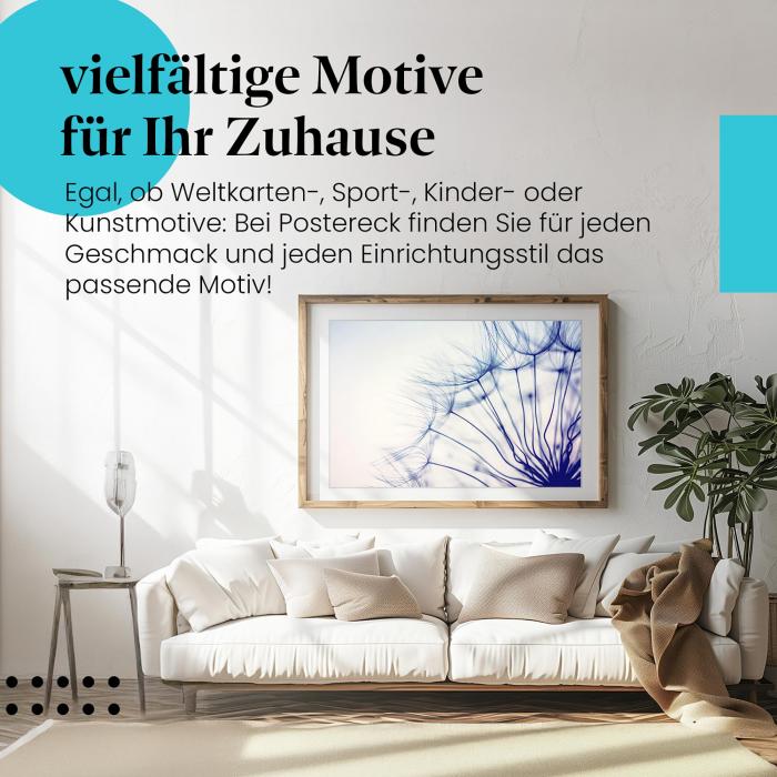 Dieses Leinwandbild mit der Pusteblume symbolisiert Leichtigkeit und die Schönheit vergänglicher Momente.