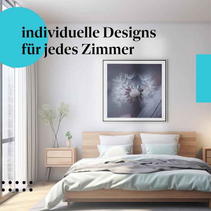 Schlafzimmer Deko: "Pusteblume" Poster: Vergänglichkeit & Wandel - ein nachdenkliches Motiv.
