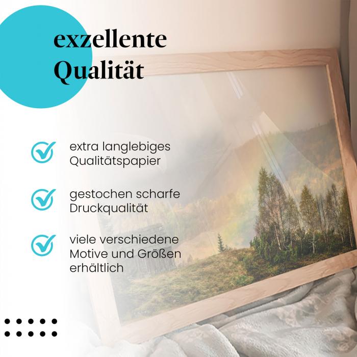 Preview: Berghütte & Regenbogen: Magischer Moment | Postereck 0675