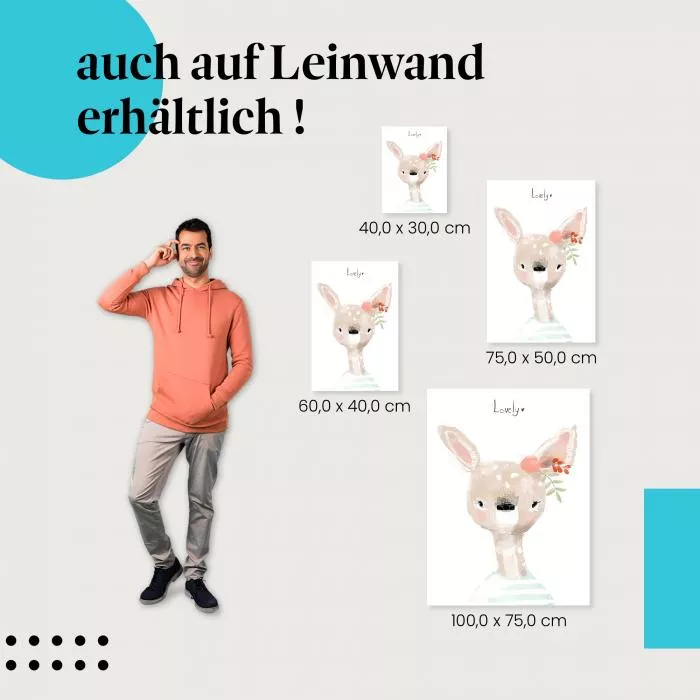Reh mit Blumenkranz | Postereck 3644