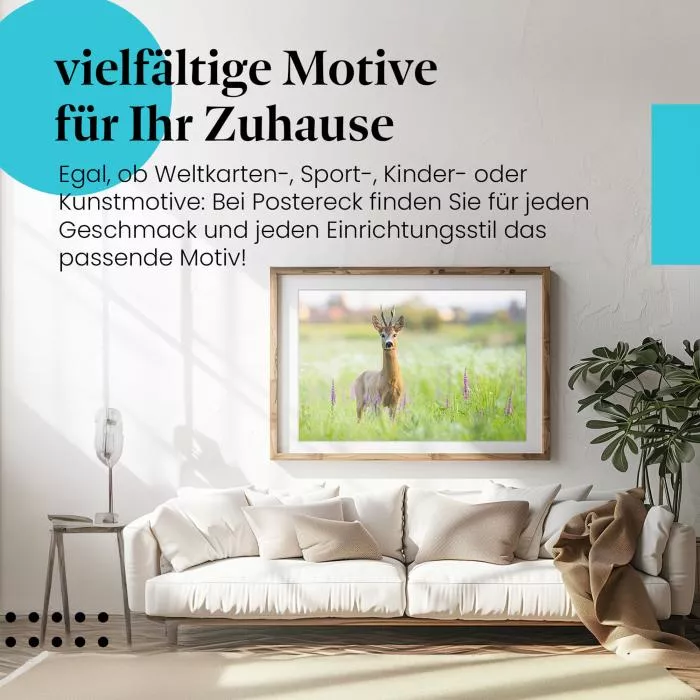 Reh in Blütenpracht | Postereck 4090