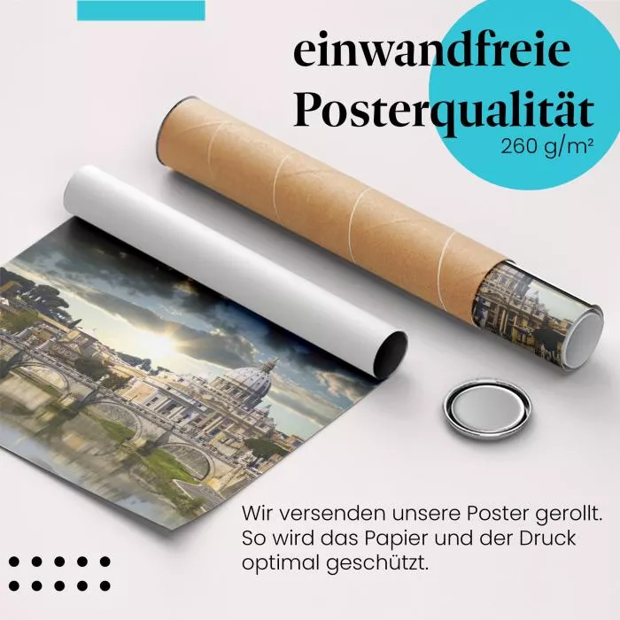 Rom im Abendrot: Vatikan & Tiber | Postereck 0086