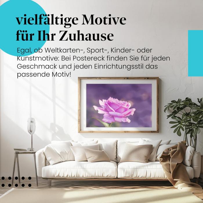 Leinwandbild "Lila Rose": Nahaufnahme, unscharfer Hintergrund - zart & elegant!