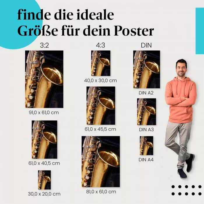 Goldenes Saxophon: Meisterwerk der Musik | Postereck 0166