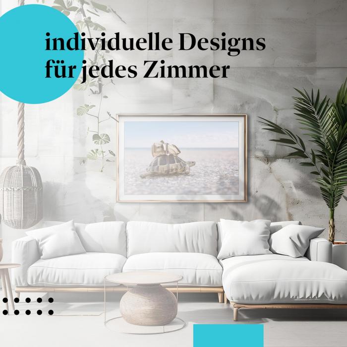 Schlafzimmer Deko: "Schildkröte" Poster: Ein Symbol für langsam, aber sicher - perfekt fürs Schlafzimmer.