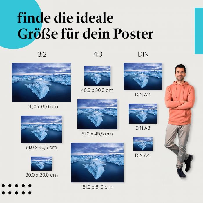 Berge, Poster: Schneebedeckt, Fjorde, Winterlandschaft.