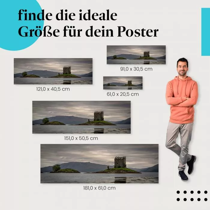 Schottland: Schloss auf einsamer Insel | Postereck 0483