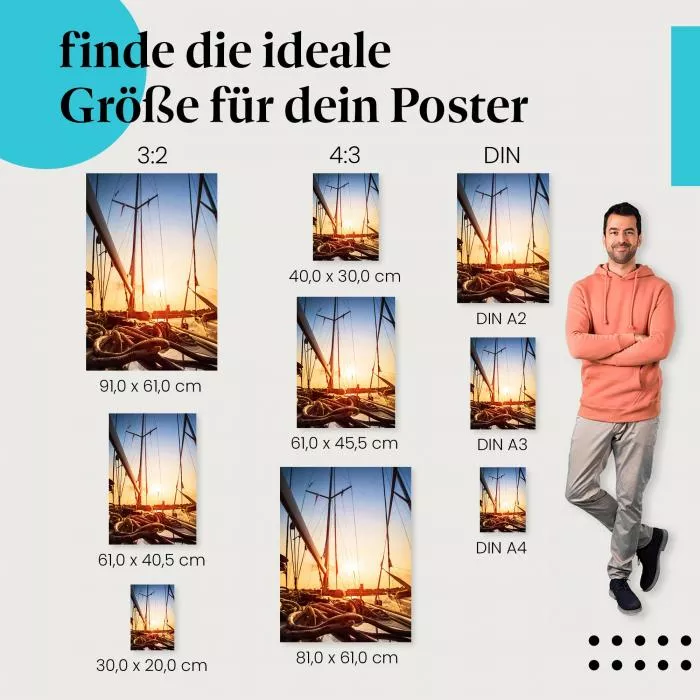 Golden Hour: Segelboote im Hafen | Postereck 1432