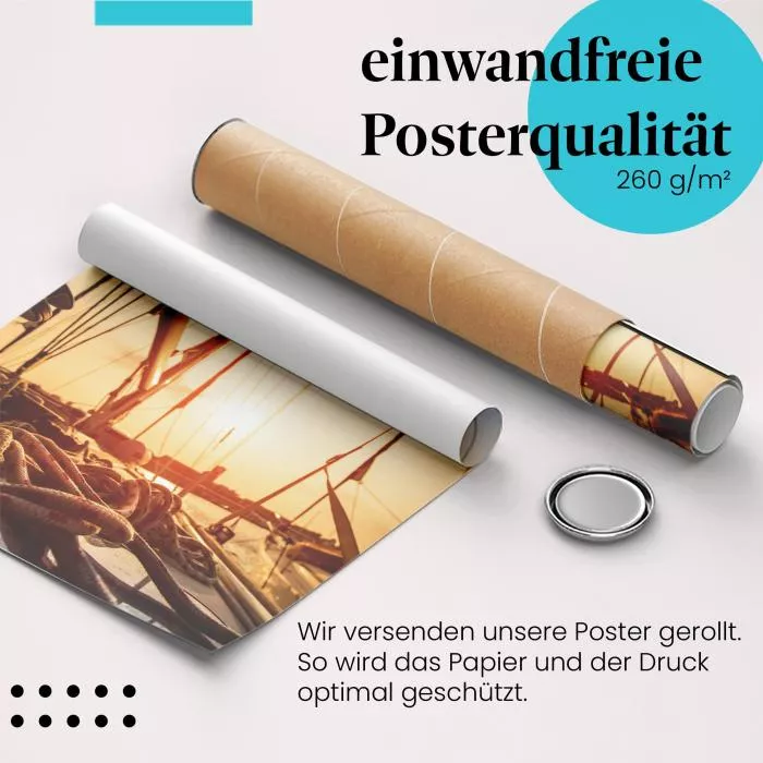 Golden Hour: Segelboote im Hafen | Postereck 1432