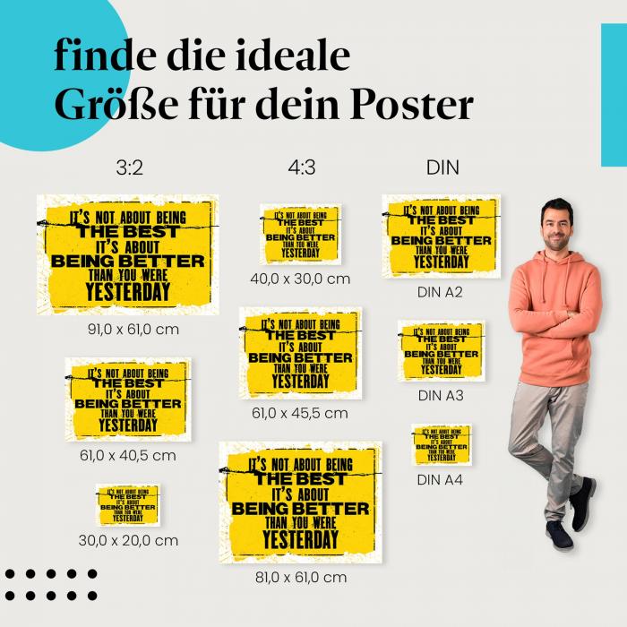 "Sei besser als gestern": Poster - Selbstverbesserung & Motivation