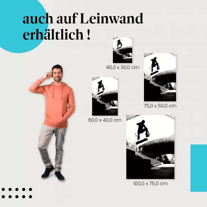 Adrenalin & Style: Skater meistert Treppensprung | Postereck 0174
