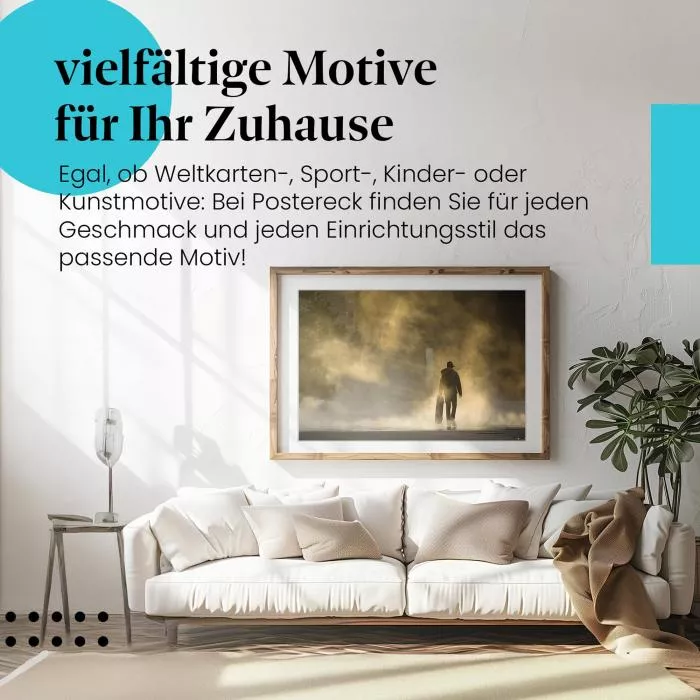 Skateboarder im Morgennebel: Stimmung & Einsamkeit | Postereck 0175