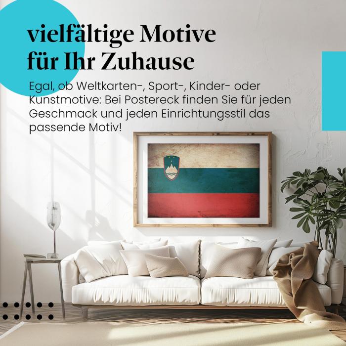 Preview:  Slowenien: Vintage Flagge & Wappen | Postereck 0316