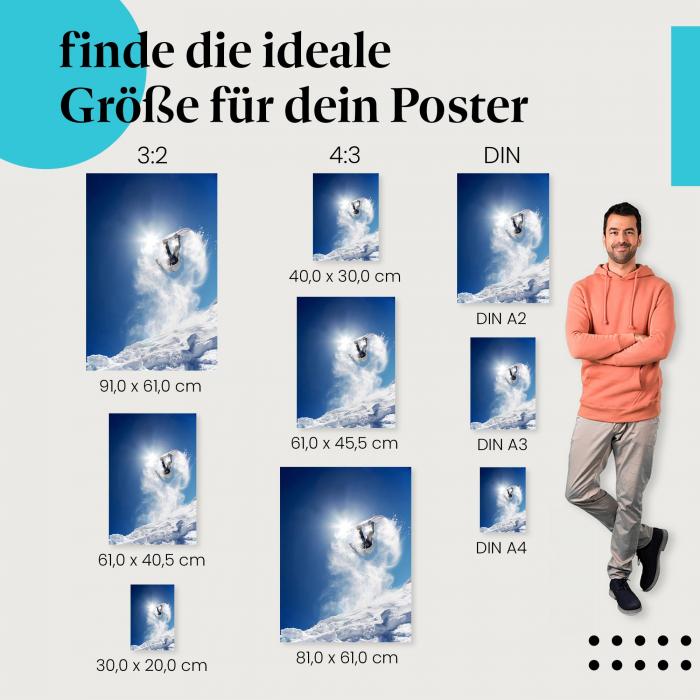 Snowboarder Poster: Wintersport-Action - Poster in verschiedenen Größen.