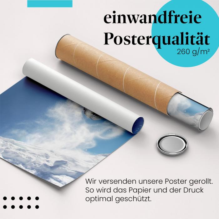 "Snowboarder Backflip": Gerolltes Poster - Schnee.
