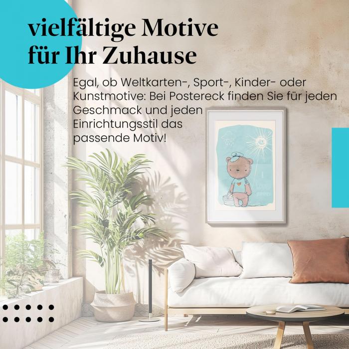 Leinwandbild "Bär": Matrosenmütze, Sommer - perfekt für Urlaubsfeeling!