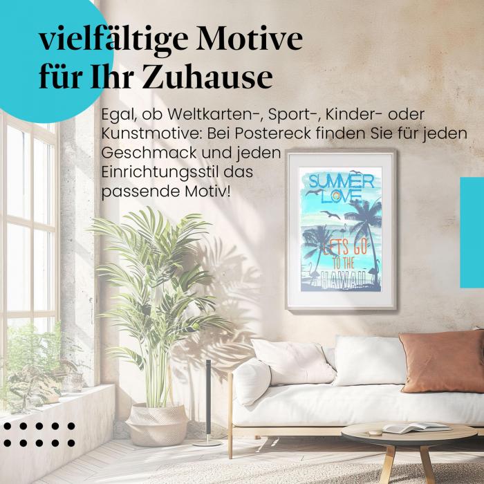 Dieses Leinwandbild mit dem Hawaii-Motiv ist ein Hingucker und versprüht Sommerlaune.