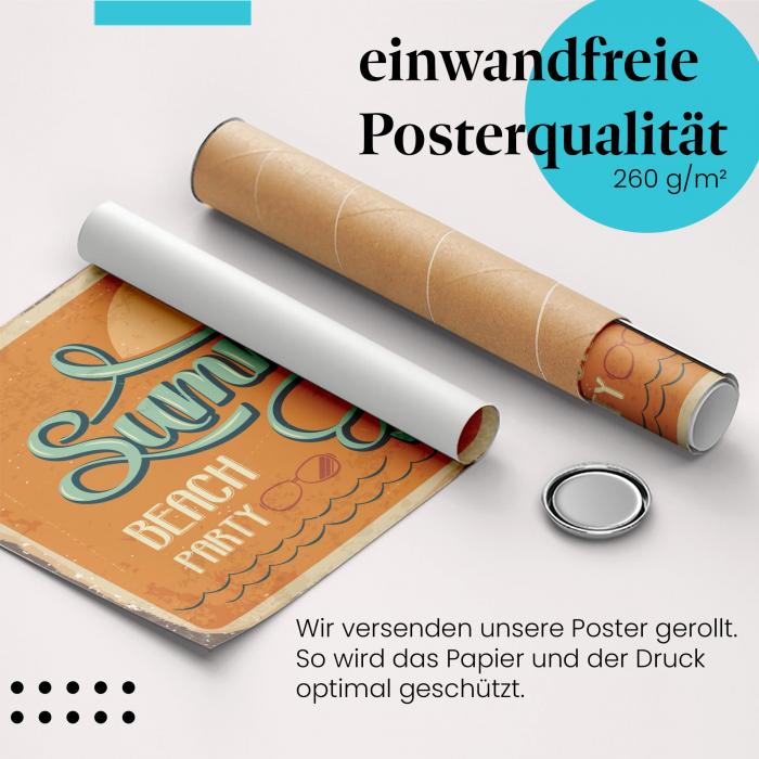 Preview: Sommer, Strand & Party: Retro-Schild | Postereck 0833