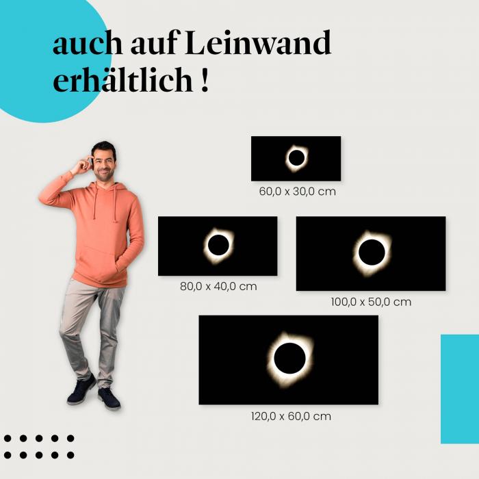 Sonnenfinsternis: Leinwandbild. Lichtring, selten.