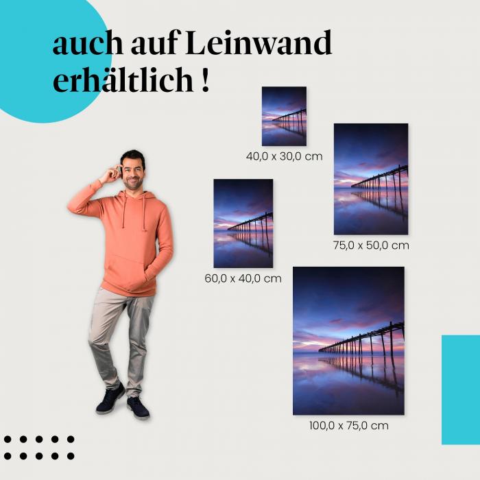 "Sonnenuntergang am Steg" Leinwandbild. Finde die ideale Größe für dein Zuhause & setze Akzente mit Kunst!