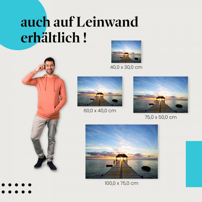 Leinwandbild "Sonnenuntergang am Steg": Urlaub & Paradies